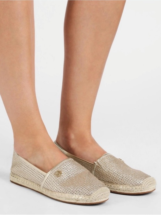 Michael Kors Shoes - MICHAEL KORS Kendrick Pale Gold Perforated Espadrille Flats Women’s Size 9